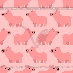 Piglet pattern seamless. Pink Pig background. Farm - royalty-free vector clipart