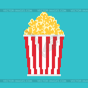 Popcorn pixel art . 8 bit Sweetness - vector image