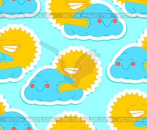 Sun and cloud sex pattern seamless. Sun - color vector clipart