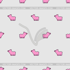 Piglet pattern seamless pixel art. Pink Pig - vector image