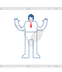 Cheerful person. Joyful businessman. concept of goo - vector image