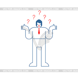 Interrogative person. Feelings of - vector image