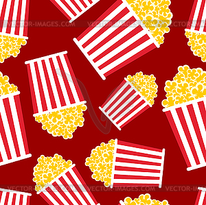 Popcorn pattern seamless. Sweetness background. - vector clip art