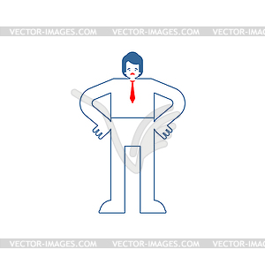 Discontent. businessman is dissatisfied with work. - vector image