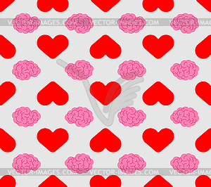 Heart and brain pattern seamless. background - vector image