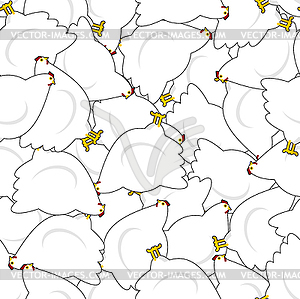 Hen pattern seamless. Chicken background. Farm - vector image