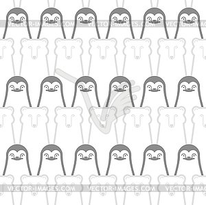 Penguin and polar bear pattern seamless. - vector clipart