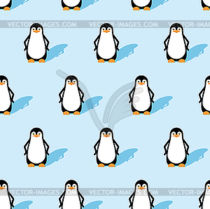 Penguin pattern seamless. flightless seabird - vector image