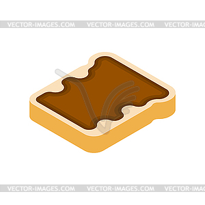 Toast with chocolate spread . piece of bread with - vector image