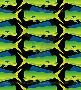 Dorado fish pattern seamless. Mahi Mahi - vector clipart