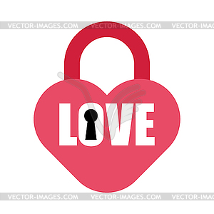 Padlock love. symbol of eternal love - vector clip art