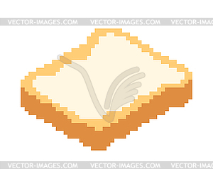 Toast with butter pixel art. pixelated Peanut Butte - vector image