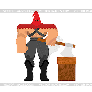 Executioner with ax . butcher and axe. illustrati - vector clip art