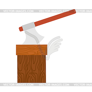 Head stump and axe  - vector clip art