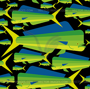 Dorado fish pattern seamless. Mahi Mahi - vector clipart