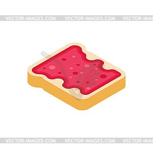 Toast with strawberry jam . Food - vector image