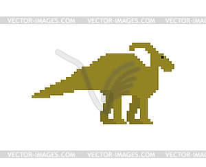 Parasaurolophus pixel art dinosaur. pixelated - vector clipart