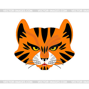 Tiger cartoon . Big wild striped cat - vector image