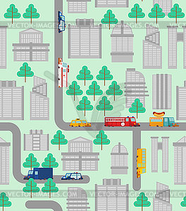 Городской узор бесшовные. Фон города. ребенок - иллюстрация в векторе