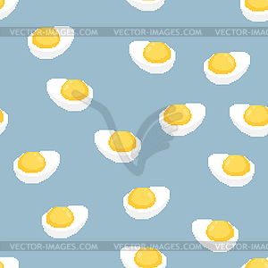 Вареное яйцо пиксель арт шаблон бесшовные. Половина яйца - изображение в векторе / векторный клипарт