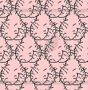 Scrotum pixel art pattern seamless. cartoon . 8bit M - vector clip art