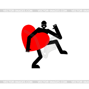 Thief stole Love. burglar stole Heart. robber - vector clipart