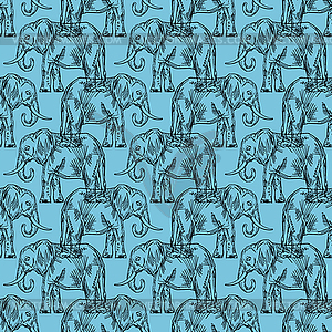 Elephant pattern seamless. Animal background. Baby - vector clip art