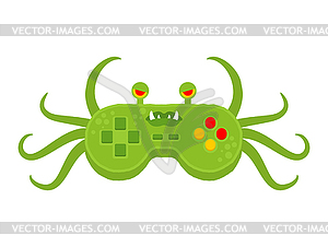 Joystick monster . Gamepad green monstrosity. - vector clipart / vector image