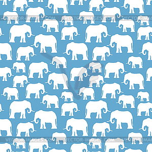 Elephant silhouette pattern seamless. Animal - vector image