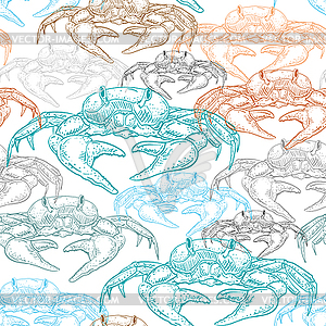 Crab pattern seamless. sea cancer background. Baby - vector clip art