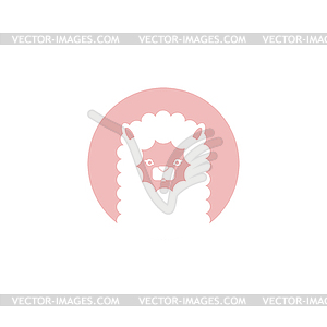 Lama Alpaca User profile icon. Avatar forum - vector clip art