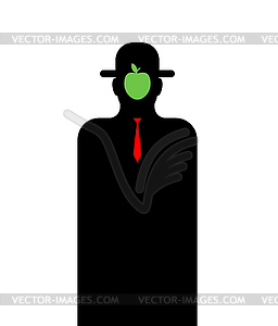 Son of man. man and apple on his face. abstract - color vector clipart