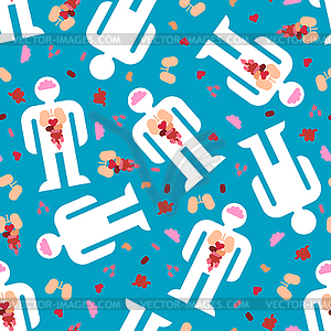 Internal organs simple shape pattern seamless. - vector image