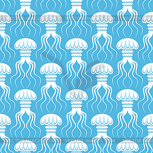 Jellyfish pattern seamless. medusa background. - vector image