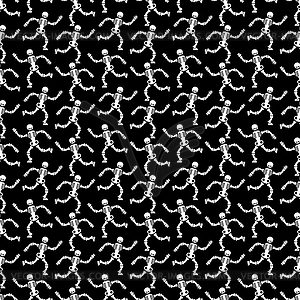 Skeleton pattern seamless. Run skeleton - vector clipart