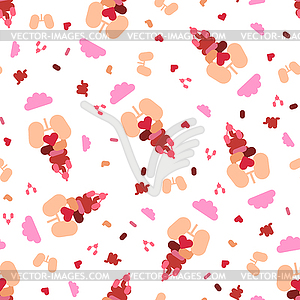 Internal organs simple shape pattern seamless. - vector image