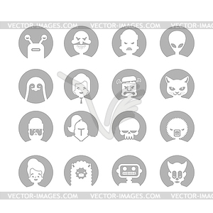 User profile icon set. Avatar forum symbol. - vector image