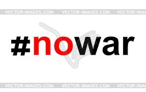 Hashtag no war. stopwar symbol. stop war sign. - vector clipart / vector image