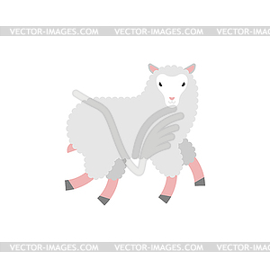 Овца . Мультяшный ягненок. Сельскохозяйственное животное - векторное изображение клипарта