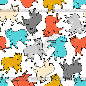 Sheep pattern seamless. Lamb background. Farm anima - vector image