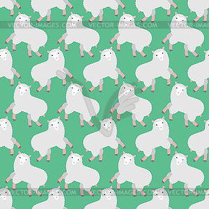 Sheep pattern seamless. Lamb background. Farm anima - vector clipart