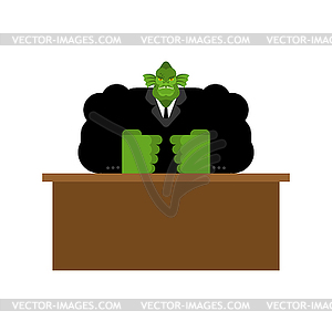 Reptilian boss. Alien invaders of Earth. Secret - vector image