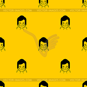 Fake smile pattern seamless. counterfeit joy - vector clipart