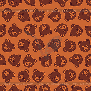 Bear cute face pattern seamless. baby bear - vector clipart