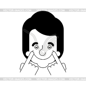 Fake smile. counterfeit joy. Stretch smile with you - vector EPS clipart