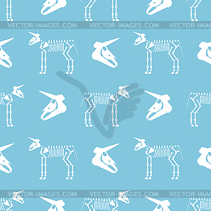 Unicorn Skeleton pattern seamless. Magic horse - vector image