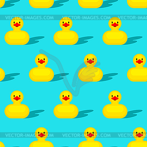 Rubber duck pattern seamless. Children`s toy - vector clip art