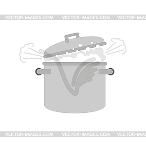 Boiling pot . pot is boiling - vector clipart