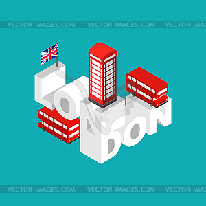 London lettering sign object letters. Typography - vector clipart / vector image