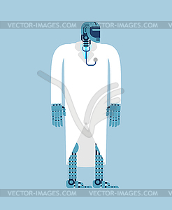 Robot doctor . Doctor cyborg. Medical technologies - vector image